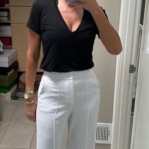 Alix v neck tshirt bodysuit - black